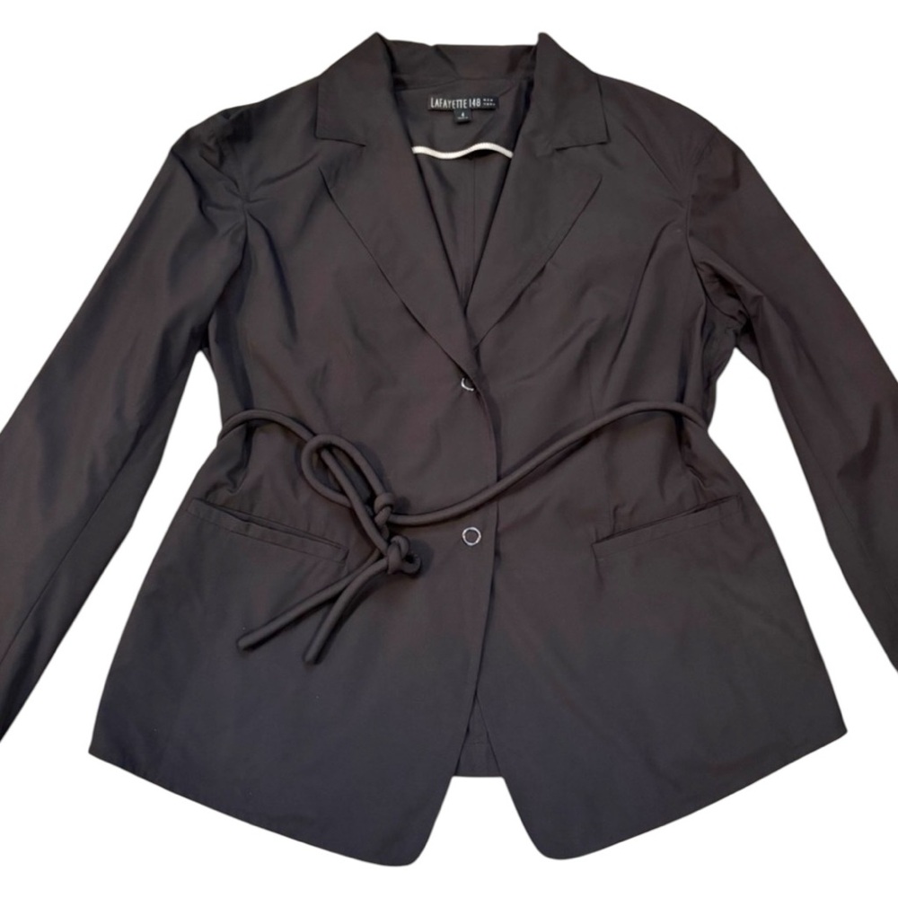 Lafayette 148 Women's Black Lightweight Blazer with Rope Belt Size 4